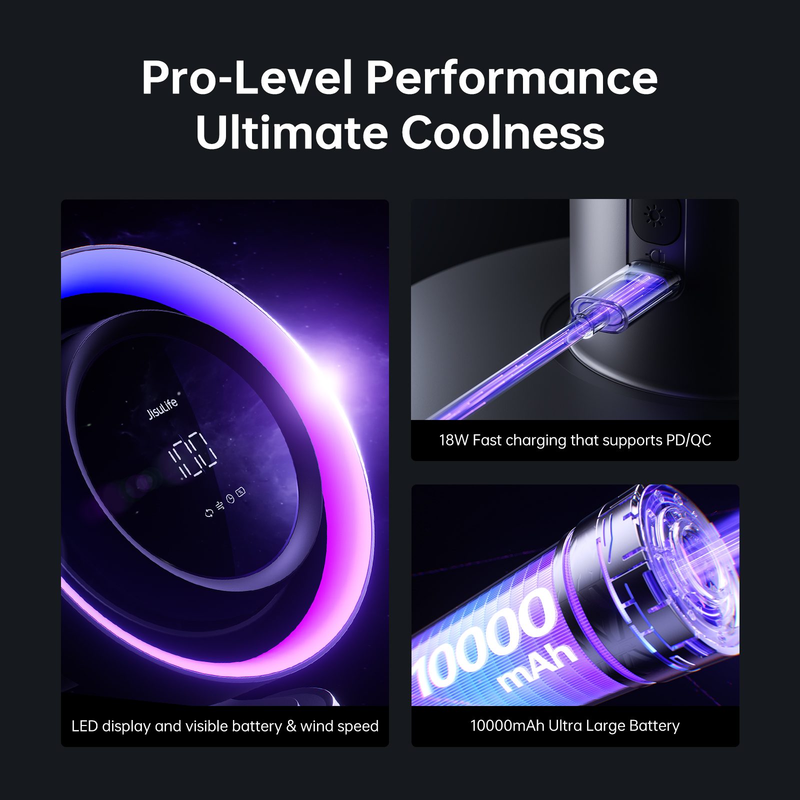 JisuLife Portable Bladeless Table Fan Pro3 (10000mAh)