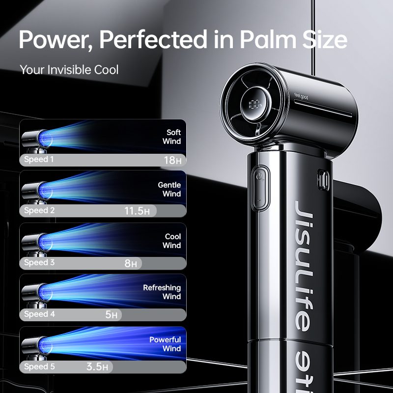 【New】JisuLife Mini Jet Fan Life9S Chrome (5000mAh)